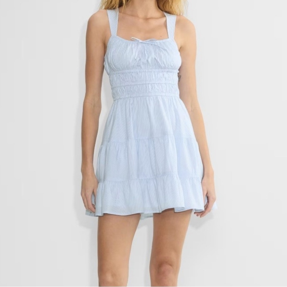 Sunday dress Light Blue Tiered Sundress with Smocked Bodice